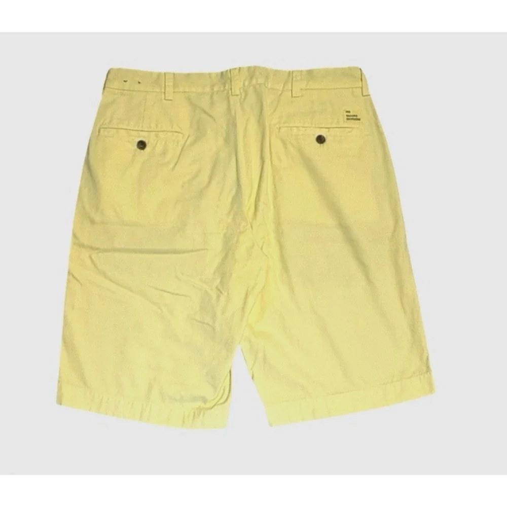 Brooks Brothers Bermuda Shorts Chino Flat‎ Front Mens W 33 Yellow Casual Cotton